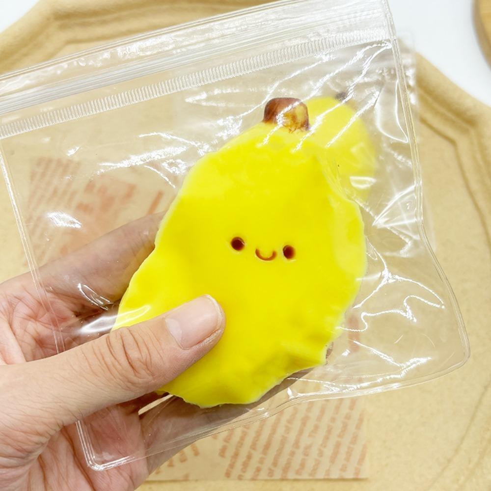 Pink Super Elastic Fruit Toys Lovely Slow Rebound Fruit Toy Simulation Banana Squeeze Toy Adult