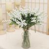 Tenvity Plastic White Bellflower Artificial Flower Handmade Home Decoration Plant Wall Wedding Party Bride Holding Fake Bouquet