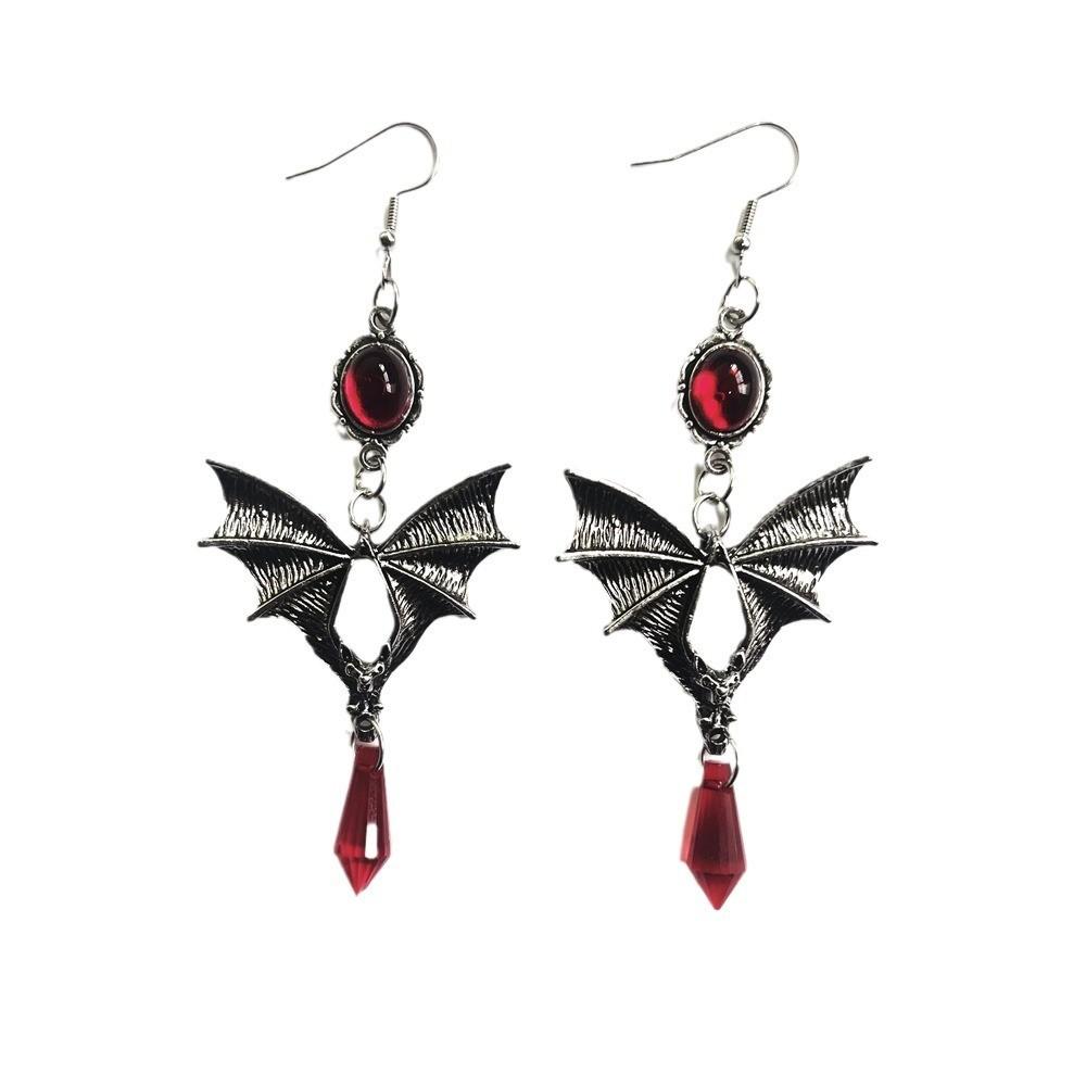 Gothic Vampire Bat Earrings With Alloy Material For Women Fashion Jewelry