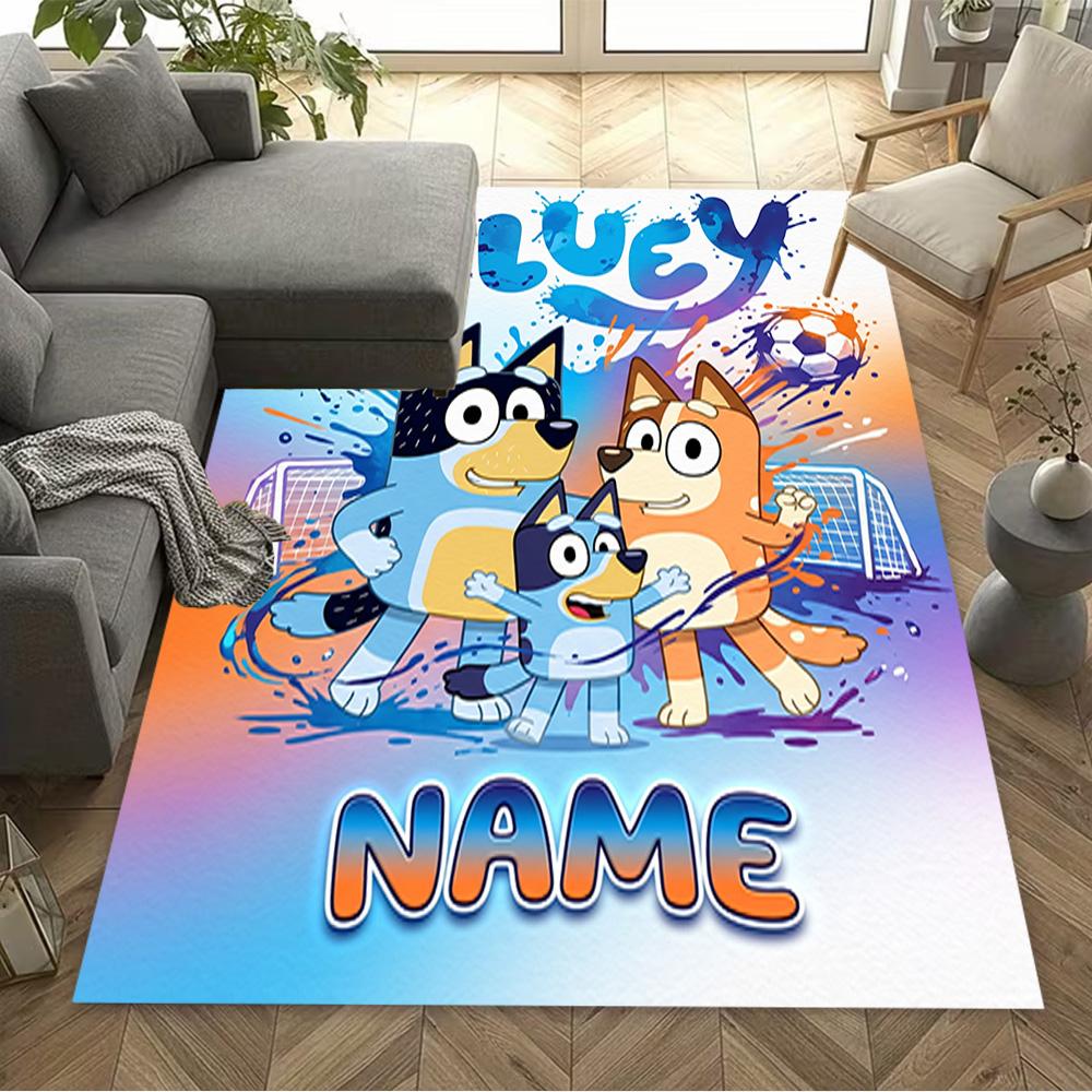 Colorful Animal Friends Customize Your Name Area Rug Design for Entryway Playrooms Kitchen Living Rooms Anti-slip Rug Office home decor