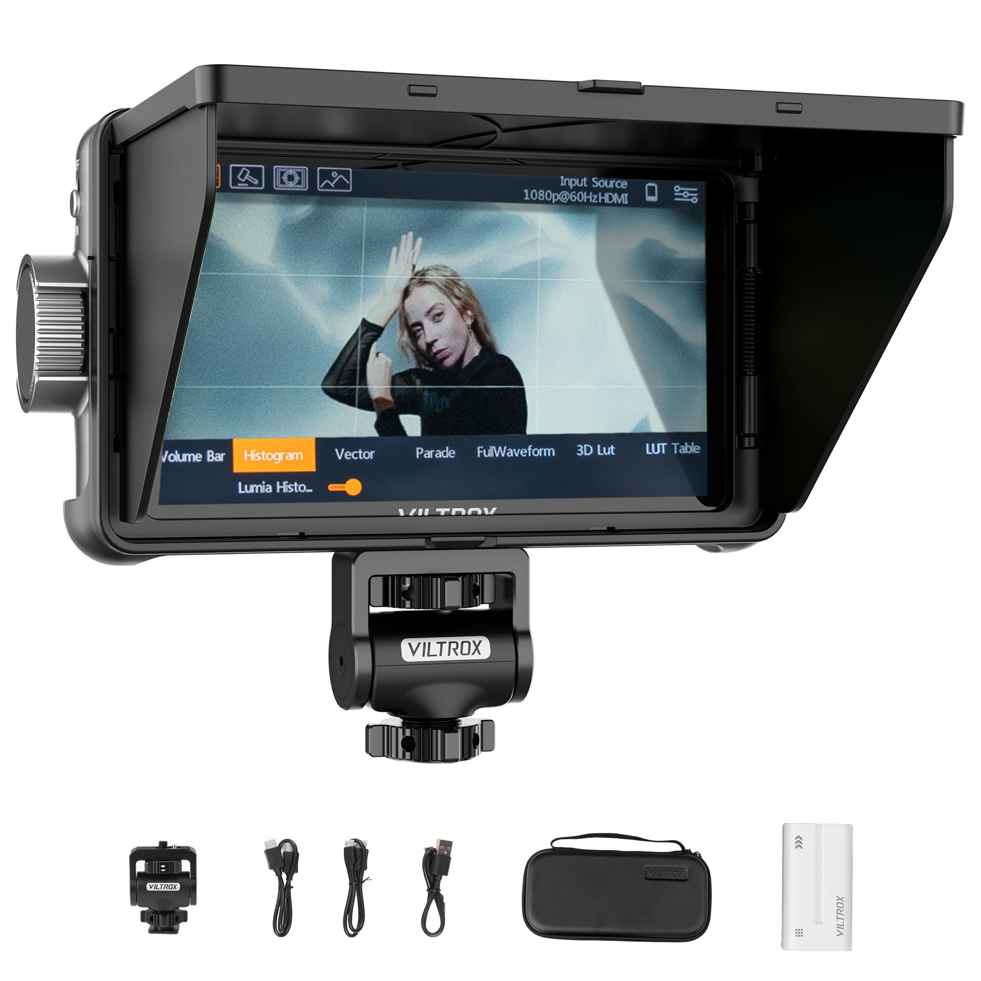 

VILTROX 5.5 inch 1200nits Camera Field Monitor Touch Screen 4Kp30 HDMI Camera Monitor 3D LUT Support 10bit HDR Video Field Monitor Camera External