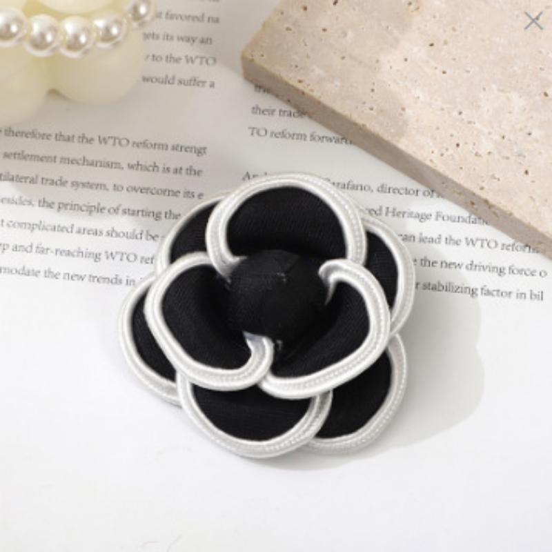 

Black Fabric Camellia Flower Brooches For Woman Brooch Pins Dress Shirt Accessories Gift