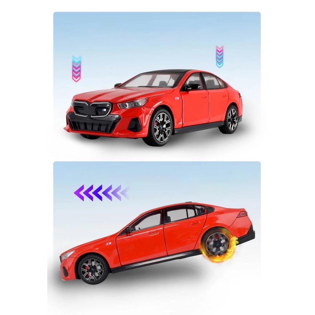 New 1/24 BMW I5 M50 Supercar Alloy Model Car Toy Diecasts Metal Casting Sound and Light Car Toys For Children Vehicle