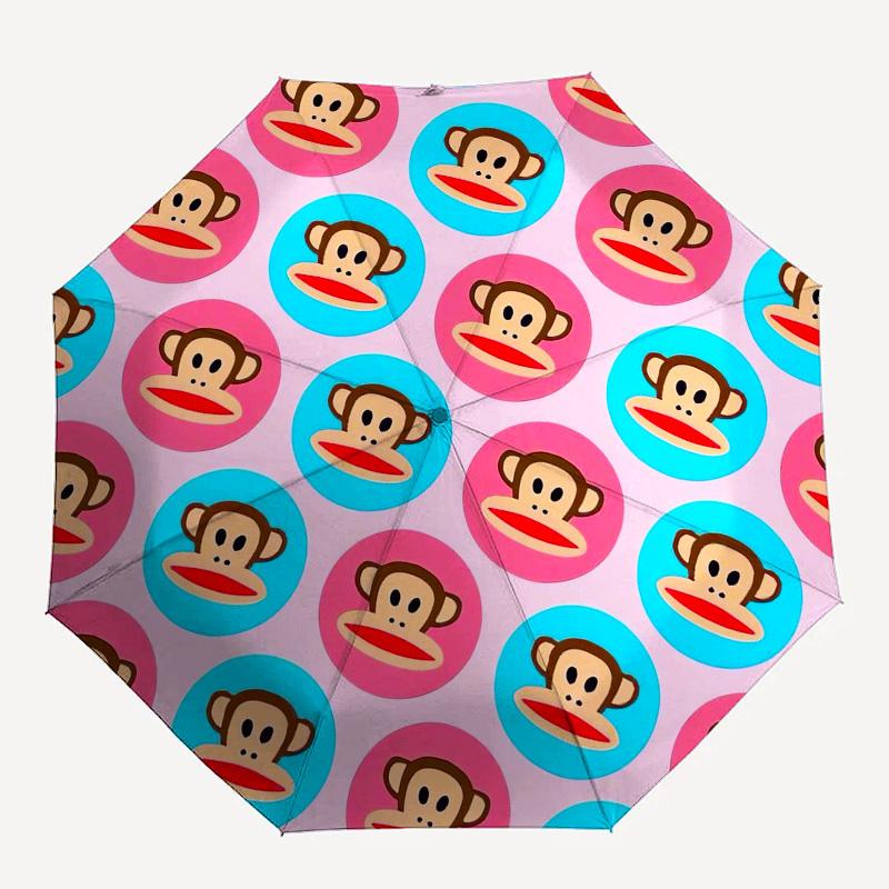 1pc Paul Frank Monkey Pattern Umbrella with Plastic Handle,Suitable for All Seasons Home Travel Outdoor UmbrellaM1422