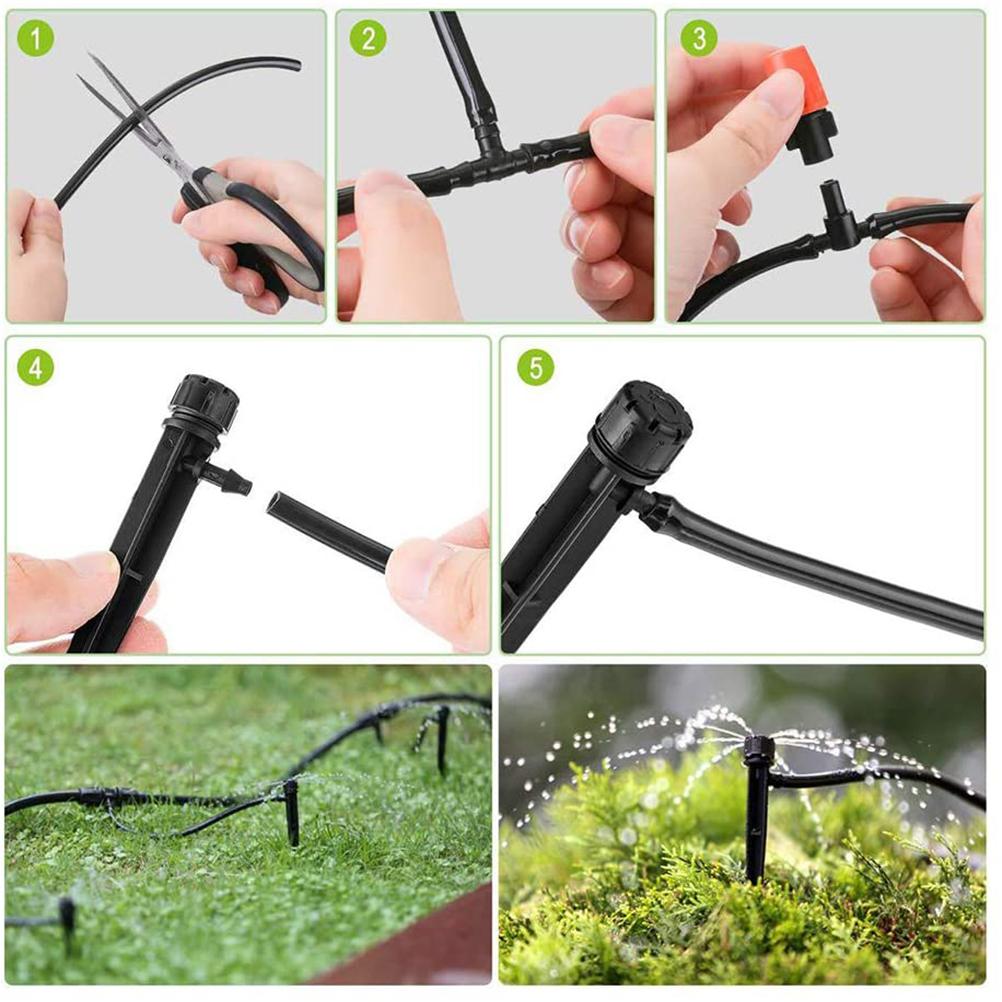 50pcs Irrigation Drippers 13cm Adjustable Drip Emitters 360 Degree Water Flow Drip Irrigation System