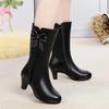 Fashion Fleece-Lined Middle Heel Half High Boots for Women New Rock Gyaru In Gothic Mid Calf Shoes Woman Designer Luxury Work Footwear
