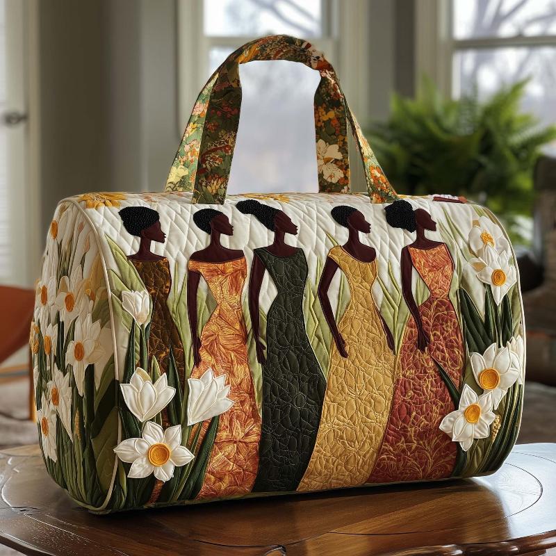 Borsa Duffel da Viaggio Grande Capacità Trapuntatura 3D Artigianato Stampa Fiore Farfalla Borse Tote Borsa Sportiva Palestra Per Campeggio all'Aperto
