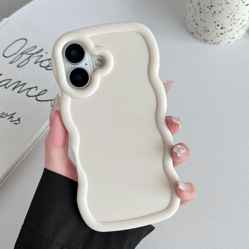 Applicable To Apple 17promax Mobile Phone Case Wave Macaron iPhone16/15/14/12/11 Simple DIY