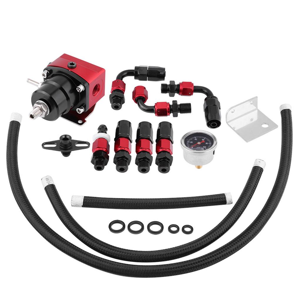 Fuel Pressure Regulator Kit Oil 0-100psi Gauge AN 6 Fitting End