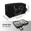 Dachshund Print Black Storage Bag Travel Cosmetic Bags for Women Men Work Makeup Pouch Toiletry Bag Waterproof with Zipper