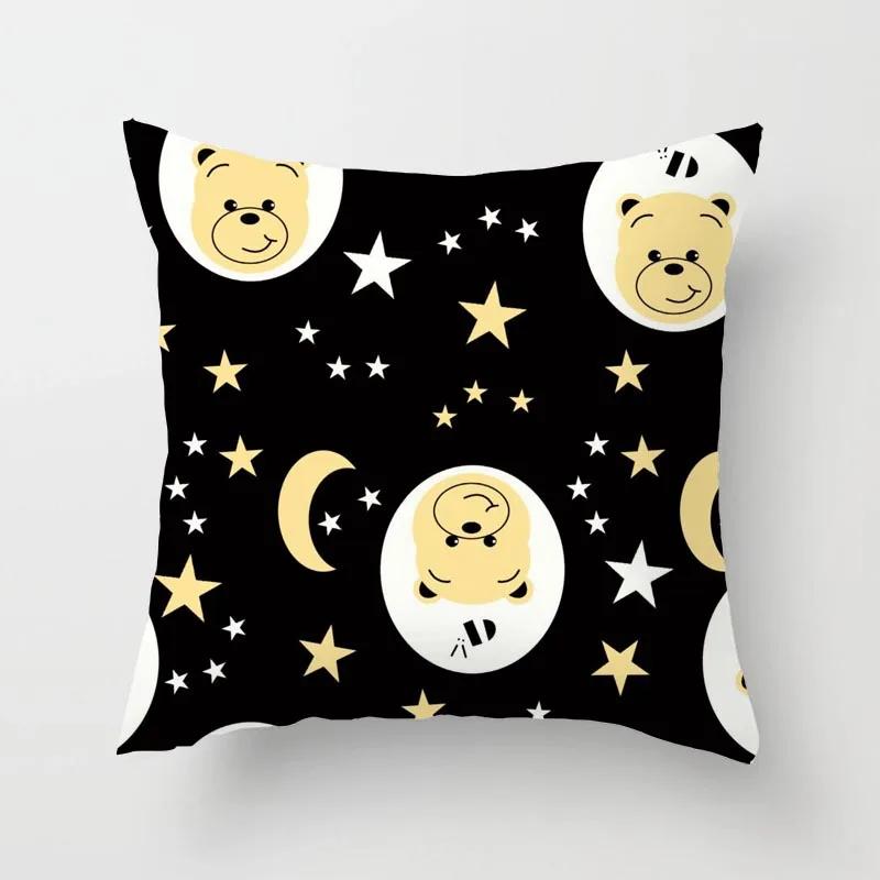 

Наволочка на подушку с медведем, Геометрическое абстрактное искусство, Декоративная подушка для дивана, Домашний декор, Настраиваемая 66x66cm розовый