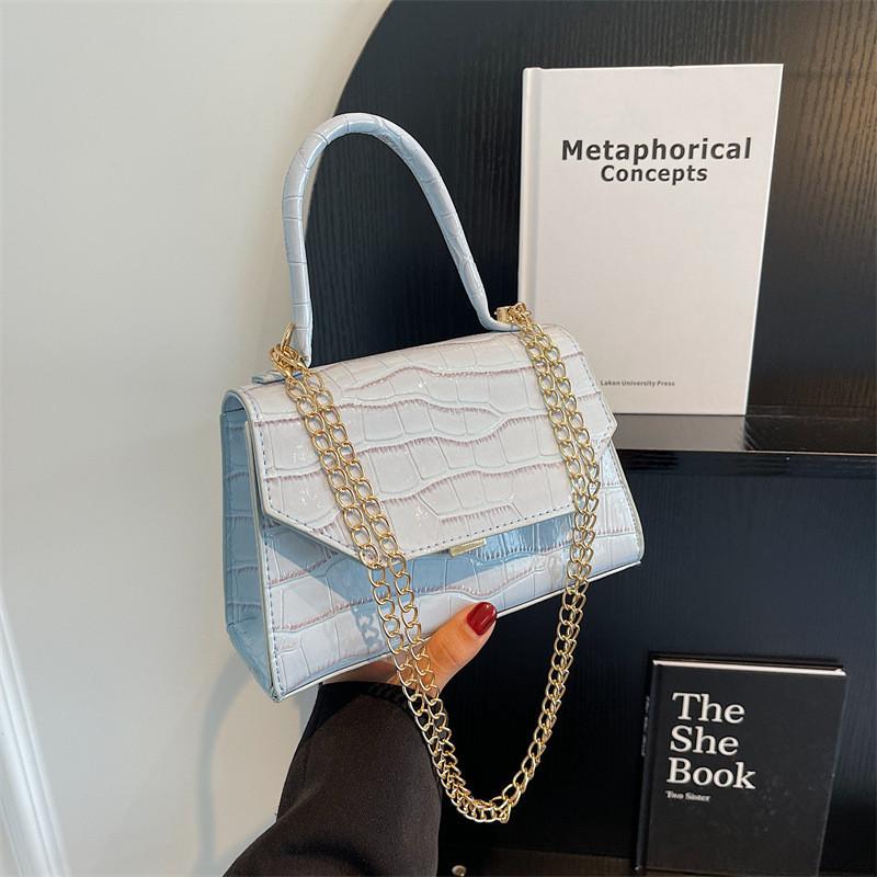 Stylish Pu Leather Handbag 2023 Trendy Stone Pattern Small Square Bag For Women