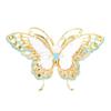 Light Luxury High-end Blue Zircon Inlaid Stone Butterfly Brooch Temperament Natural Fritillary Pearl Wings Insect Pin Female