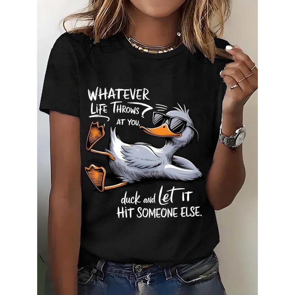 Women's T Shirt Print Graphic Animal Bird Vintage Stylish Classic Short Sleeve Crew Neck Round Neck Regular Tops