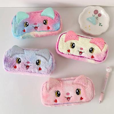 Sac à crayons Ins Doux Y2K Chat de dessin animé Grande capacité Style coréen Trousse à crayons Rangement de bureau Trousse à crayons esthétique Bureau