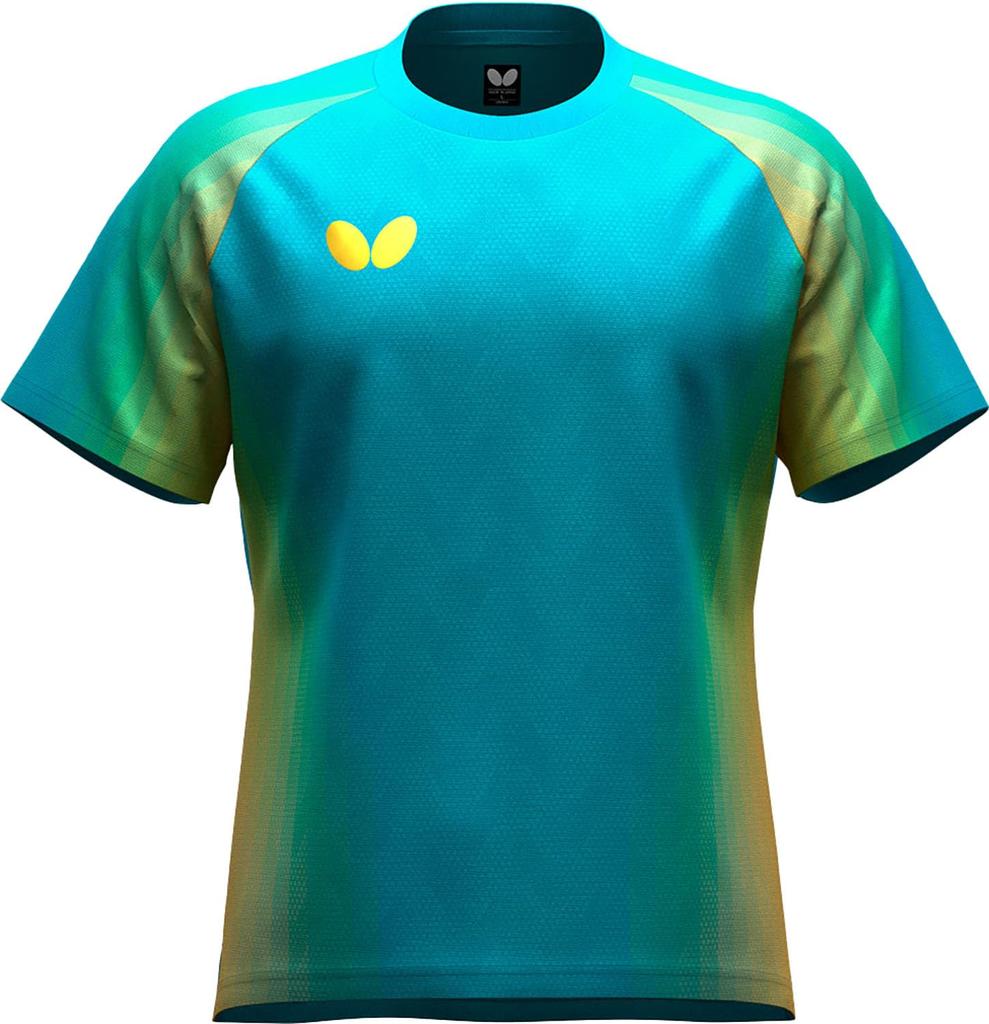 Butterfly Genora T-Shirt Table Tennis Game Shirt, Color 123 Turquoise Blue, Size S, Model 47240