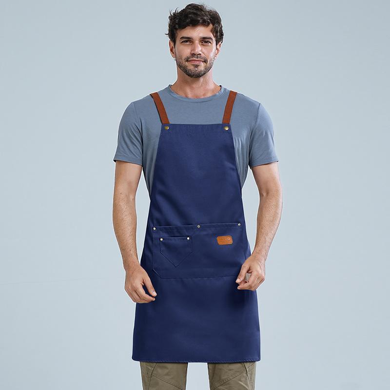 Kitchen Apron Waterproof Cross Adjustable Webbing Restaurant Bar Barbershop Work Apron
