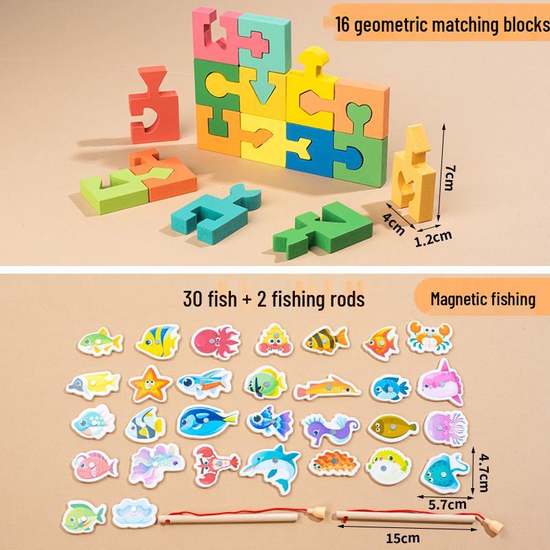 Montessori Geometric Shape Matching Blocks: Develop Hand-Eye Coordination & Logical Thinking in Kids