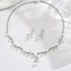 Elegant Pearl & Rhinestone Leaf Jewelry Set for Brides