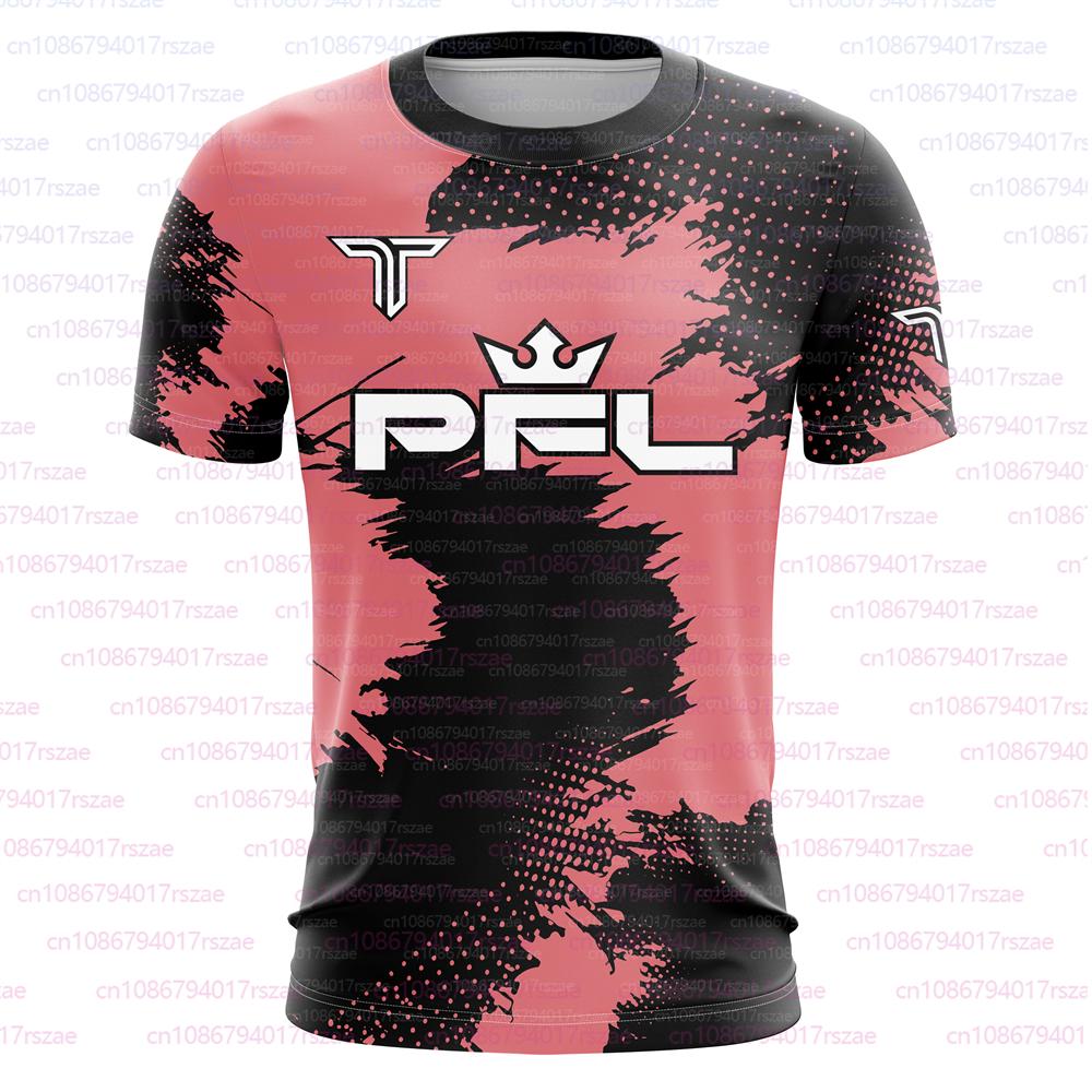 PFL Walk 2025 Boxing Jersey Men Summer Sparring MMA Uniform Clothing Outdoor Sports Short Sleeve Supporter T-Shirt Oversized Top