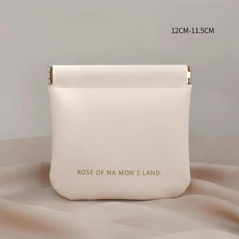 

Простой мини-косметичка из искусственной кожи для хранения помады, женская квадратная маленькая косметичка, портативные сумки-органайзеры для макияжа и ключей trumpet белый