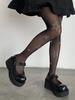 Damen Strumpfhose mit Strassstern Transparent Schwarz Dünn Hohe Elastizität Gothic Party Glitzernde Strumpfwaren