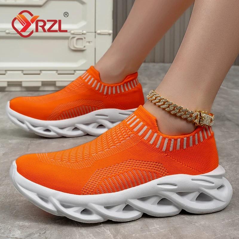 YRZL 2024 New Women Flat Shoe Breathable Platform Versatile Sneakers Woman Comfortable Soft Bottom Non-slip Running Sports Shoe
