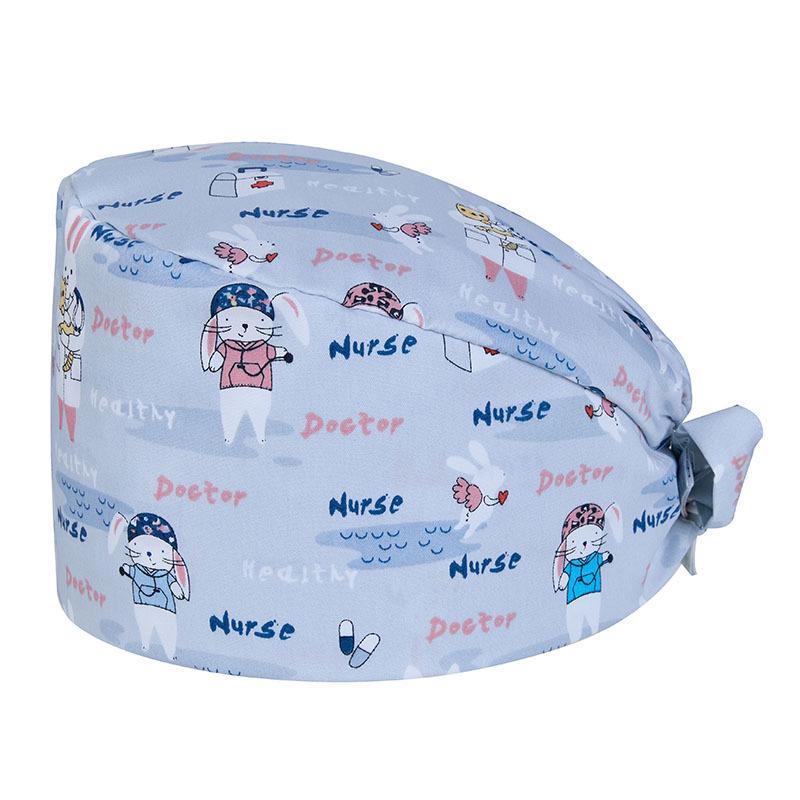 Unisex All-Cotton Printed Surgical Cap for Medical and Food Services