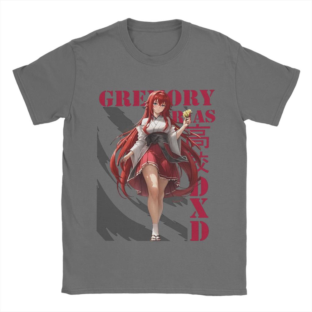 Rias Gremory DxD T Shirts Men's  100% Cotton Vintage T-Shirt Round Collar  Tee Shirt Short Sleeve Clothing Original