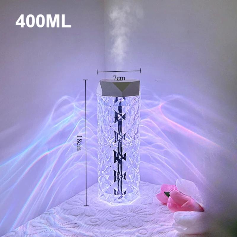 

Креативный кристаллический увлажнитель воздуха USB для спальни, настольный, с цветной атмосферой, увлажнитель, бесшумный, ультразвуковой распылитель тумана