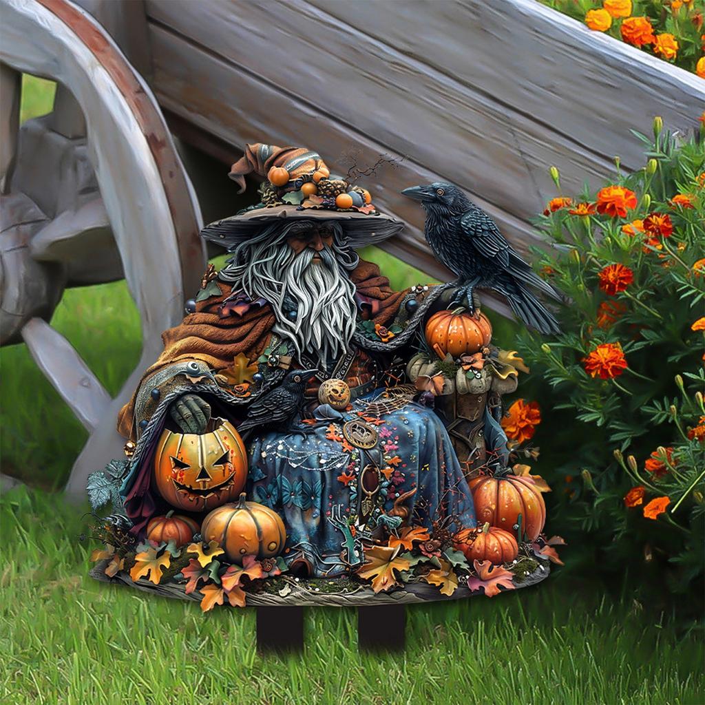 Halloween Lights Outdoor,Halloween Yard Decorations,Halloween Elder Pumpkin Acrylic Decoration Potted Plants Scene Decoration Props Decoration Plaques