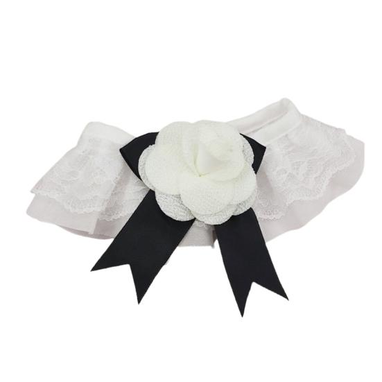 

Нашийник для тварин Стиль принцеси Тривимірна квітка Мереживо Зручний одяг Еластичний ремінь Одягання Чарівні домашні собаки Коти Трикутний шарф Аксесуари для домашніх тварин чорний