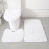 3Pcs Set Non-slip Fluffy Washable Bathroom Accessories Home Carpets Bathroom Mat Set Solid Color