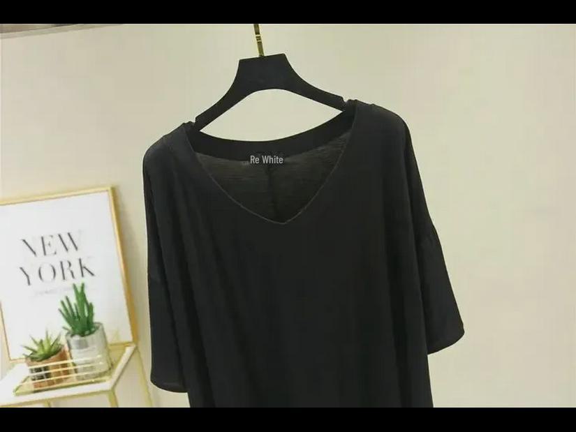 Spring/Summer Modal V-Neck Loose Casual Plus Size Pajama Set