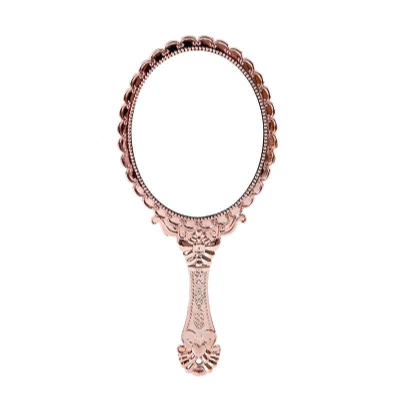 Tragbarer Vintage Spitzen Schminkspiegel Handspiegel Oval Rund Adelige Wiederherstellung Altertümlicher Wege Hofspiegel Schönheitswerkzeug