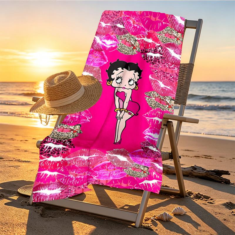 Sexy Doll Print Beach Towel Design, Soft, Lightweight. for Home Bathroom, Spa, Pool, Yoga, Surfing, Camping, Gift for Family, Friend