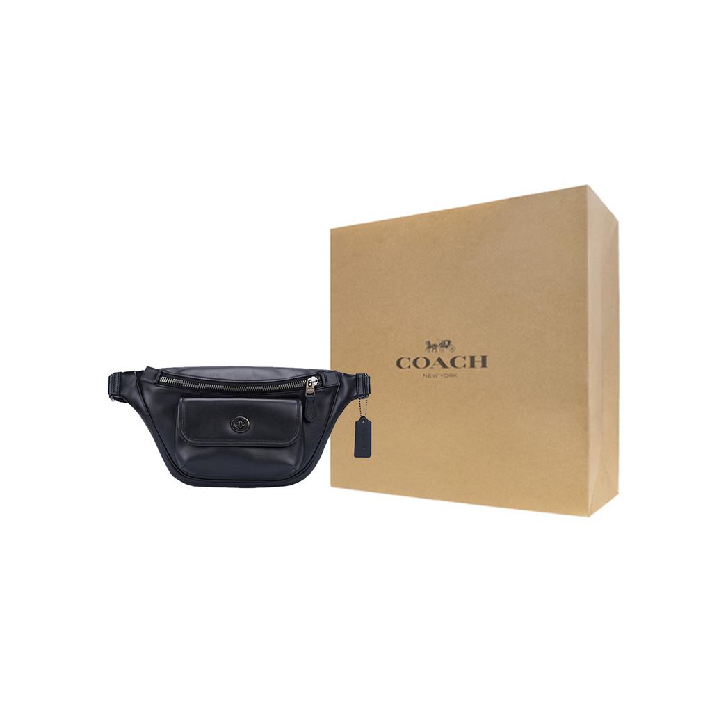 New COACH Cow Leather Crossbody Fanny Pack Tubas Men's Black C1277-QBBK
