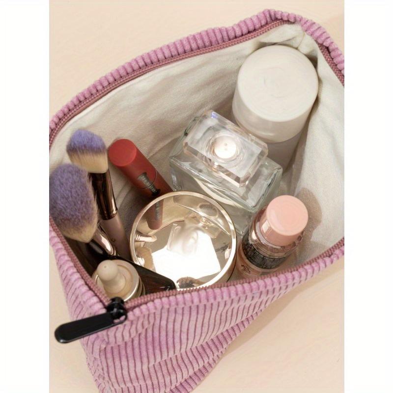 Letter Patch Makeup Bag Pouch Skincare Toiletry Packing Bag Travel Essentials Organizer Lip Oil Nail Polish Travel Toiletry Storage Zipper