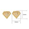 Korean Geometric Diamond Stud Earrings: Minimalist, Elegant Metal Design for Women