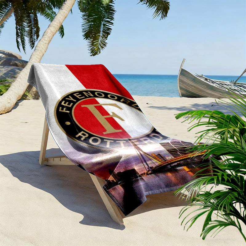 Feyenoord Print Strandtuch, Großes Weiches Schnelltrocknendes Handtuch für Strand Camping Schwimmen