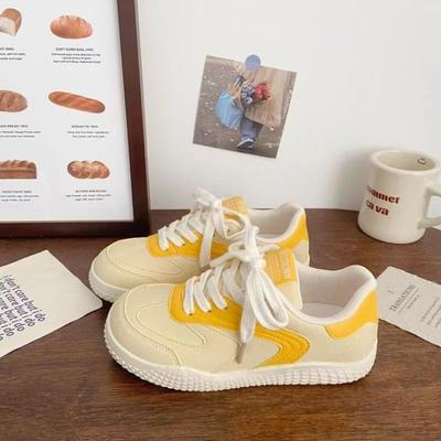 Schuhe mit dicker Sohle Damen vielseitig Herbst neu Nische Low-Top atmungsaktiv vielseitig Student weiße Schuhe