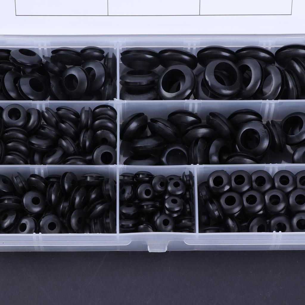 260pcs Rubber Wire Sleeve Set Easy Cable Organization Solution Flexible Rubber Wire Seals with Storage Box Assorted set