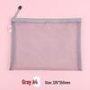 Large Capacity Transparent Nylon Mesh Document Bag - A4 Student and Office Zipper Storage Bag