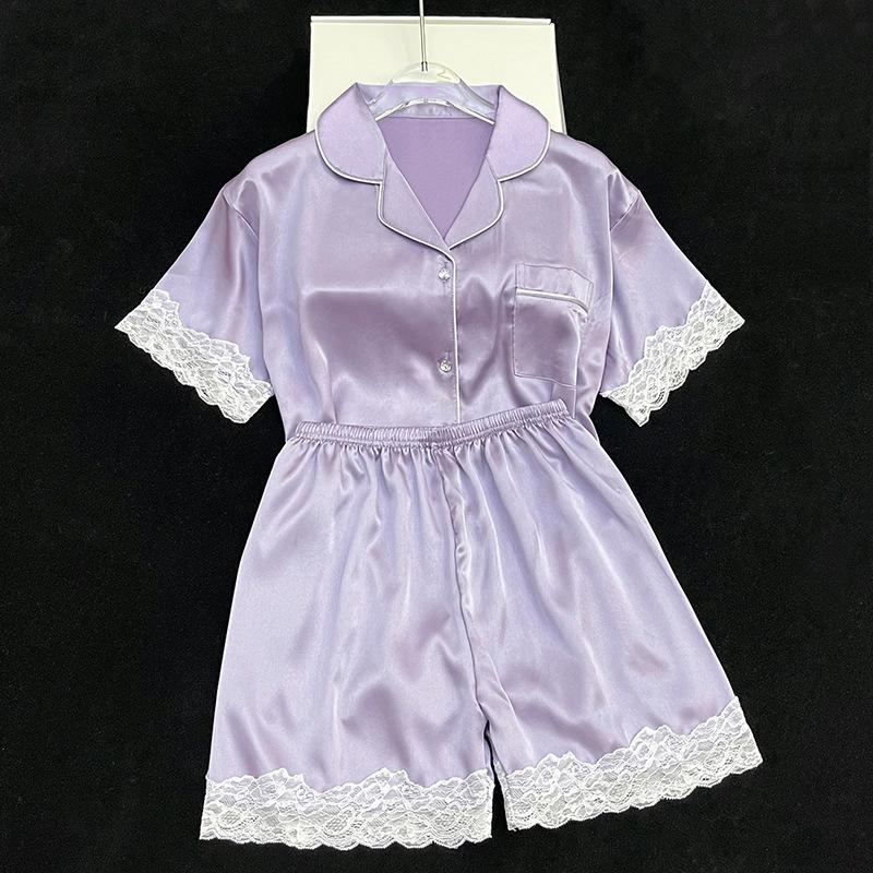 Summer Sweet And Gentle Pink Short Sleeve Shorts Pajamas Ladies Wind Suit Loungewear