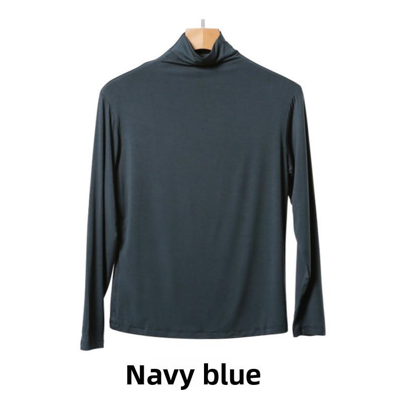 Solid Color Long Sleeve T Shirt For Women With High Neck And Spliced Design