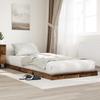 Floor Bed Frame Reclaimed Wood Look 75 x 190 cm Particleboard