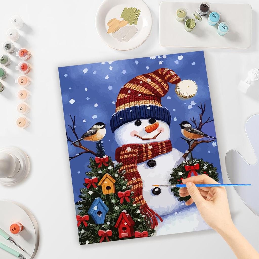 Frame Painting By Numbers For Adults Starter Kit Christmas Gift Wall Art Picture Numbers Painting Snowman For Home Decors 40x50