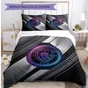 Set Lenzuola 3 Pezzi Stampato Manchester City Morbido Delicato sulla Pelle Lavabile Copripiumino e Federe Set Tutte le Stagioni Camera da Letto