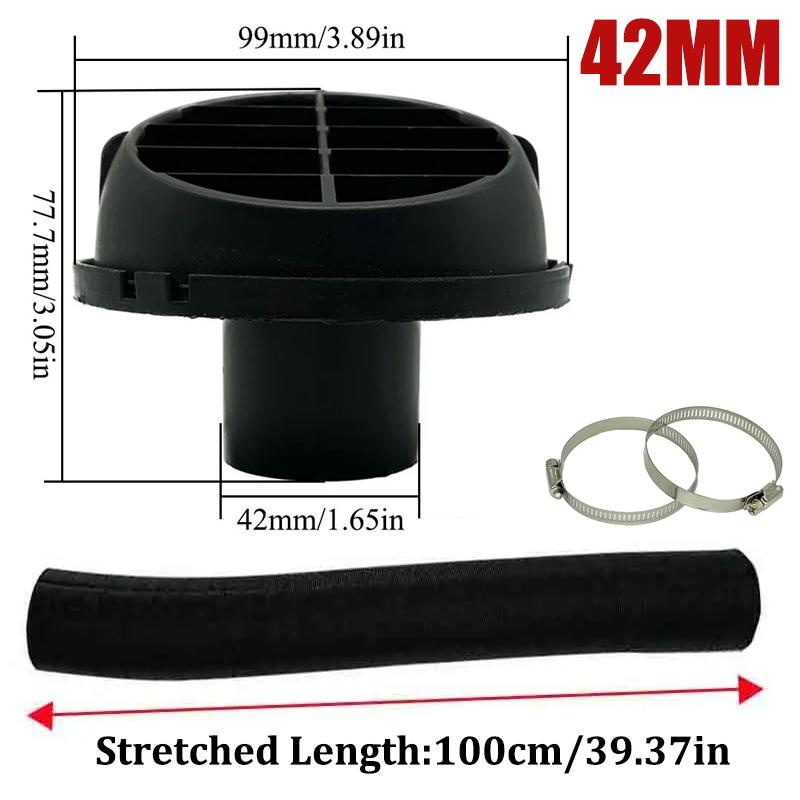 42mm 60mm 75mm 90mm Car Air Diesel Parking Heater 1x Air Outlet Vent + 1x Warm Duct Pipe + 2x Clamps For Webasto Eberspacher
