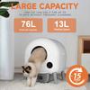 Smart Self Cleaning Litter Box App Control Odor Control Health Monitoring 76L Quiet Automatic Litter Box Robot for Multiple Cats